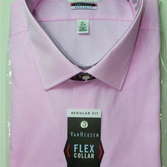 NWT NEW mens gray dark green VAN HEUSEN slim fit wrinkle free dress shirt $50